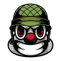 payaso soldado casco vector