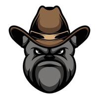 Bulldog Cowboy Design vector