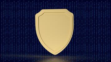 The shield gold for business concept 3d rendering. photo