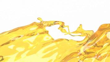 The Gold oil splash for spa or health concept 3d rendering. photo