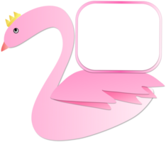 en söt rosa svan med en tecken på dess tillbaka till skriva en meddelande på png