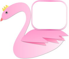 uma fofa Rosa cisne com uma placa em Está costas para escrever uma mensagem em png