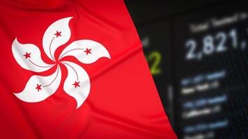 The Hong Kong flag for Business or geopolitical  concept 3d rendering. photo