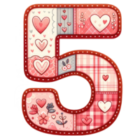 AI generated Patchwork Heart Design Number Five. png