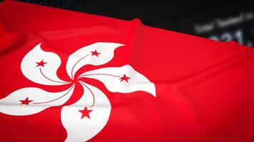 The Hong Kong flag for Business or geopolitical  concept 3d rendering. photo
