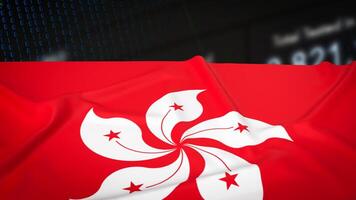 The Hong Kong flag for Business or geopolitical  concept 3d rendering. photo