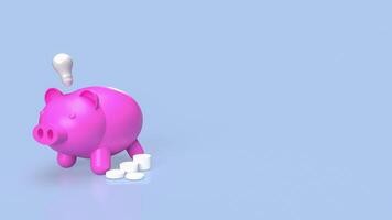 The piggy bank for saving concept 3d rendering. photo