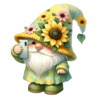 AI generated Sunflower Gnome Theme. png