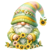 AI generated Sunflower Gnome Theme. png