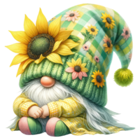 AI generated Sunflower Gnome Theme. png