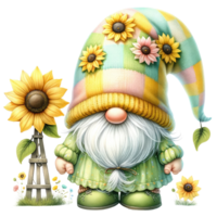 AI generated Sunflower Gnome Theme. png