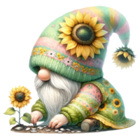 AI generated Sunflower Gnome Theme. png