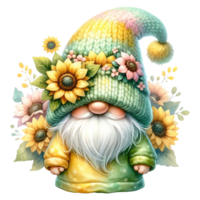 AI generated Sunflower Gnome Theme. png