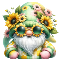 AI generated Sunflower Gnome Theme. png