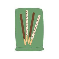 pepero sur Corea meriendas chocolate palos vector