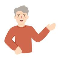 grandfather pointing gesture pose vector