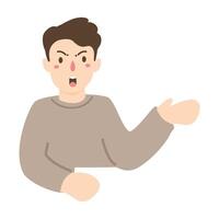 Angry Man Pointing at Something illustration vector