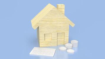 el madera casa para propiedad o real inmuebles concepto 3d representación. foto