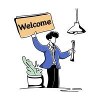 Modern Business Welcome flat illustration for landing page design vector