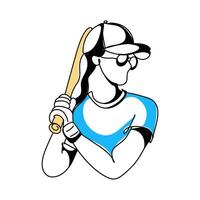 Minimalist Baseball Graphic Art, Unique Website Design Element for Baseball Fans vector