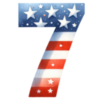 AI generated Watercolor American Flag Number Seven. png