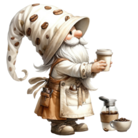 AI generated Coffee Themed Gnomes png