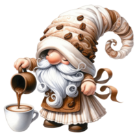 AI generated Coffee Themed Gnomes png