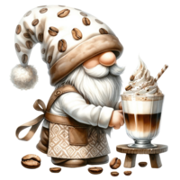 ai gegenereerd koffie themed kabouters png