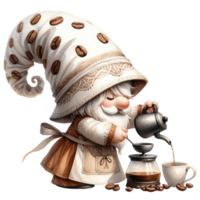 ai généré café à thème gnomes png