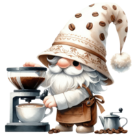 ai generado café temática gnomos png