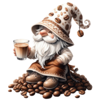 AI generated Coffee Themed Gnomes png