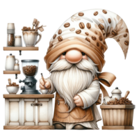 AI generated Coffee Themed Gnomes png