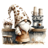 AI generated Coffee Themed Gnomes png