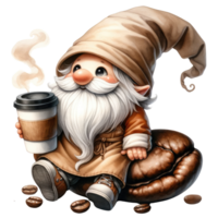 ai généré café à thème gnomes png