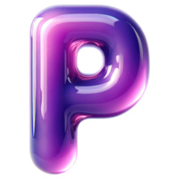 ai gegenereerd glanzend Purper brief p png