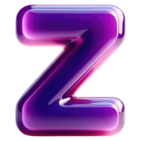 AI generated Glossy Purple Letter Z png