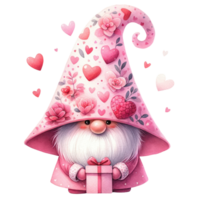 ai genererad hjärtans dag tema gnome illustration. png