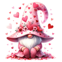 ai généré la Saint-Valentin journée à thème gnome illustration. png