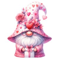 ai généré la Saint-Valentin journée à thème gnome illustration. png