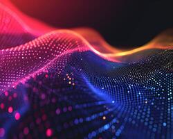 AI generated Abstract technology particles lines mesh background. photo