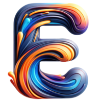 AI generated Abstract Swirl Alphabet Letter E Artwork png