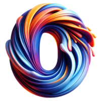 AI generated Abstract Swirl Alphabet Letter O Artwork png
