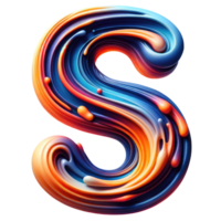 AI generated Abstract Swirl Alphabet Letter S Artwork png