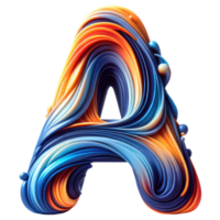 AI generated Abstract Swirl Alphabet Letter A Artwork png