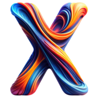 AI generated Abstract Swirl Alphabet Letter X Artwork png