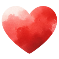 AI generated Watercolor Painted Red Heart Isolated png