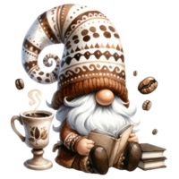 AI generated Gnome Coffee Theme png