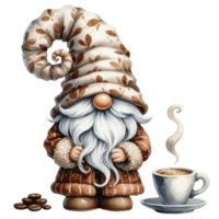 AI generated Gnome Coffee Theme png