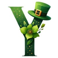 Alphabet Letter Y with St. Patrick's Day Hat png
