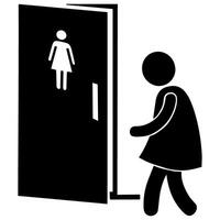 Vector woman toilet icon sign badge illustration